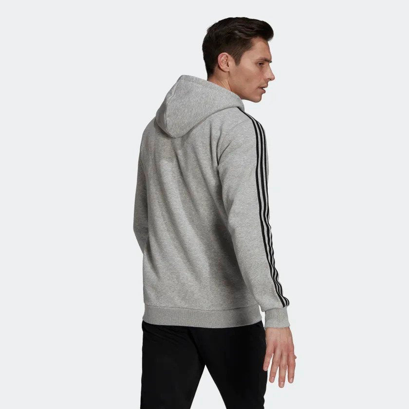 Men's Essentials Fleece 3-Stripes Full Zip Hoodie