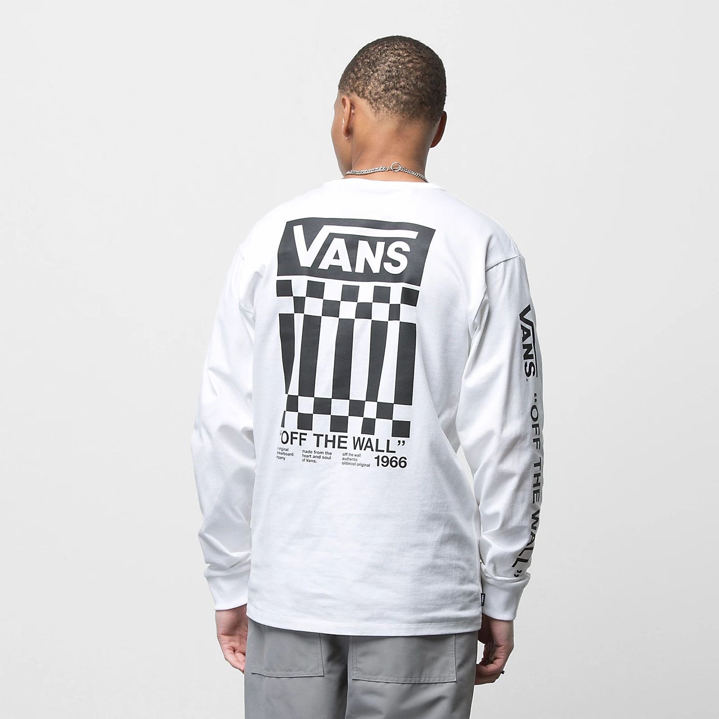 Off The Wall Check Graphic Long Sleeve Tee Shirt