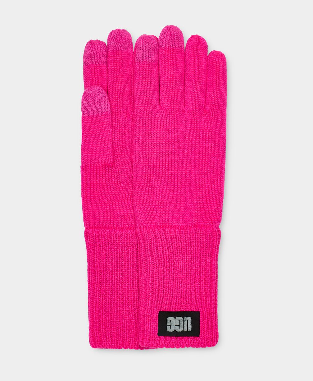 Pop Cuff Knit Glove With Touch Finger