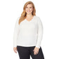 Softwear With Lace Long Sleeve V Neck Shirt Plus Size