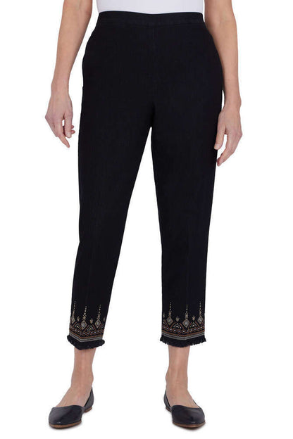 Second Nature Embroidered Ankle Pant Plus Size