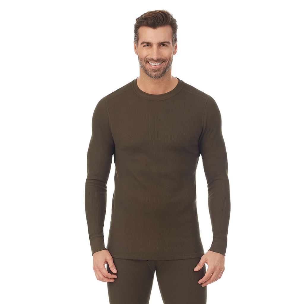 Waffle Thermal Long Sleeve Crew Neck Shirt