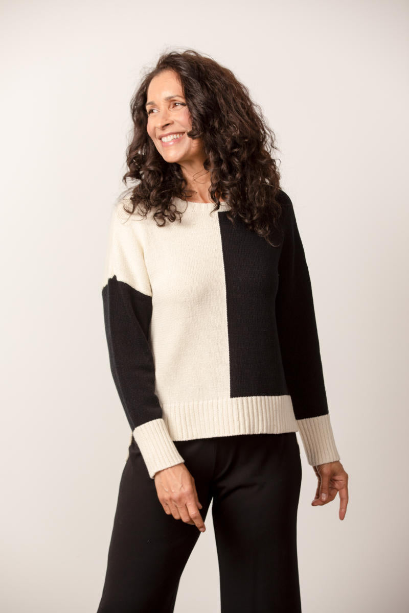 Yin Yang Colorblock Pullover Sweater