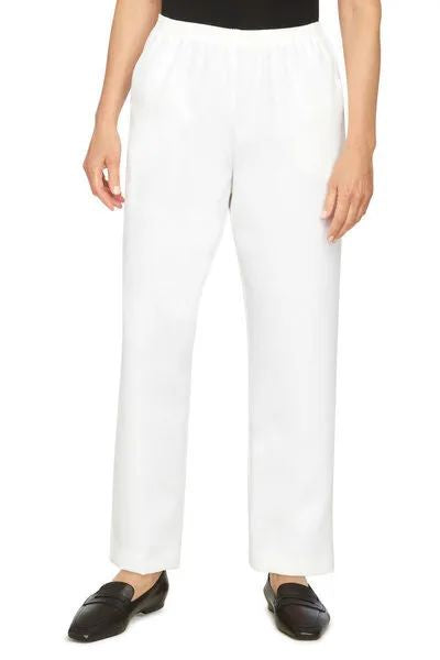 Petite Polyester Pull On Pants Medium Length