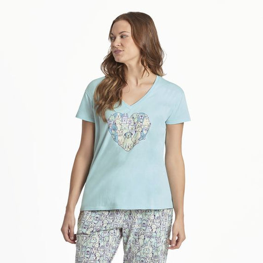 Snuggle Up Relaxed Vee Neck Tee Shirt