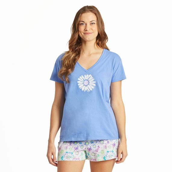 Snuggle Up Relaxed Vee Neck Tee Shirt