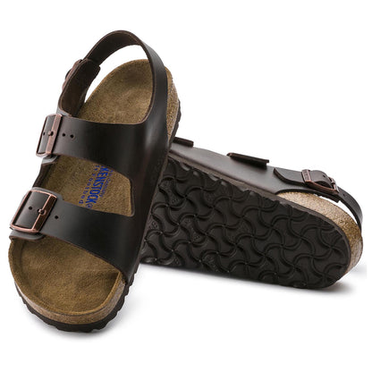 Unisex Milano Soft Footbed Smooth Leather Slides