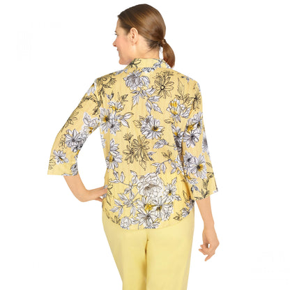 Summer In The City Woven Etched Floral Shirt Petite