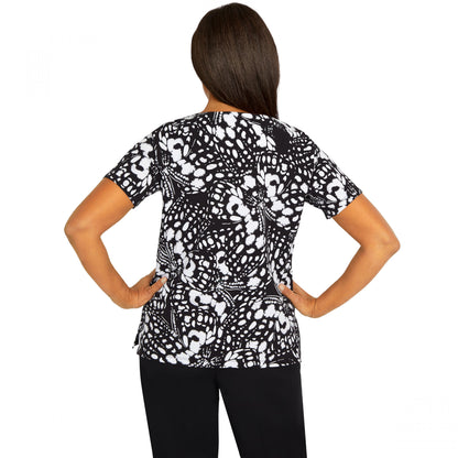 Summer In The City Abstract Butterfly Shirt Petite