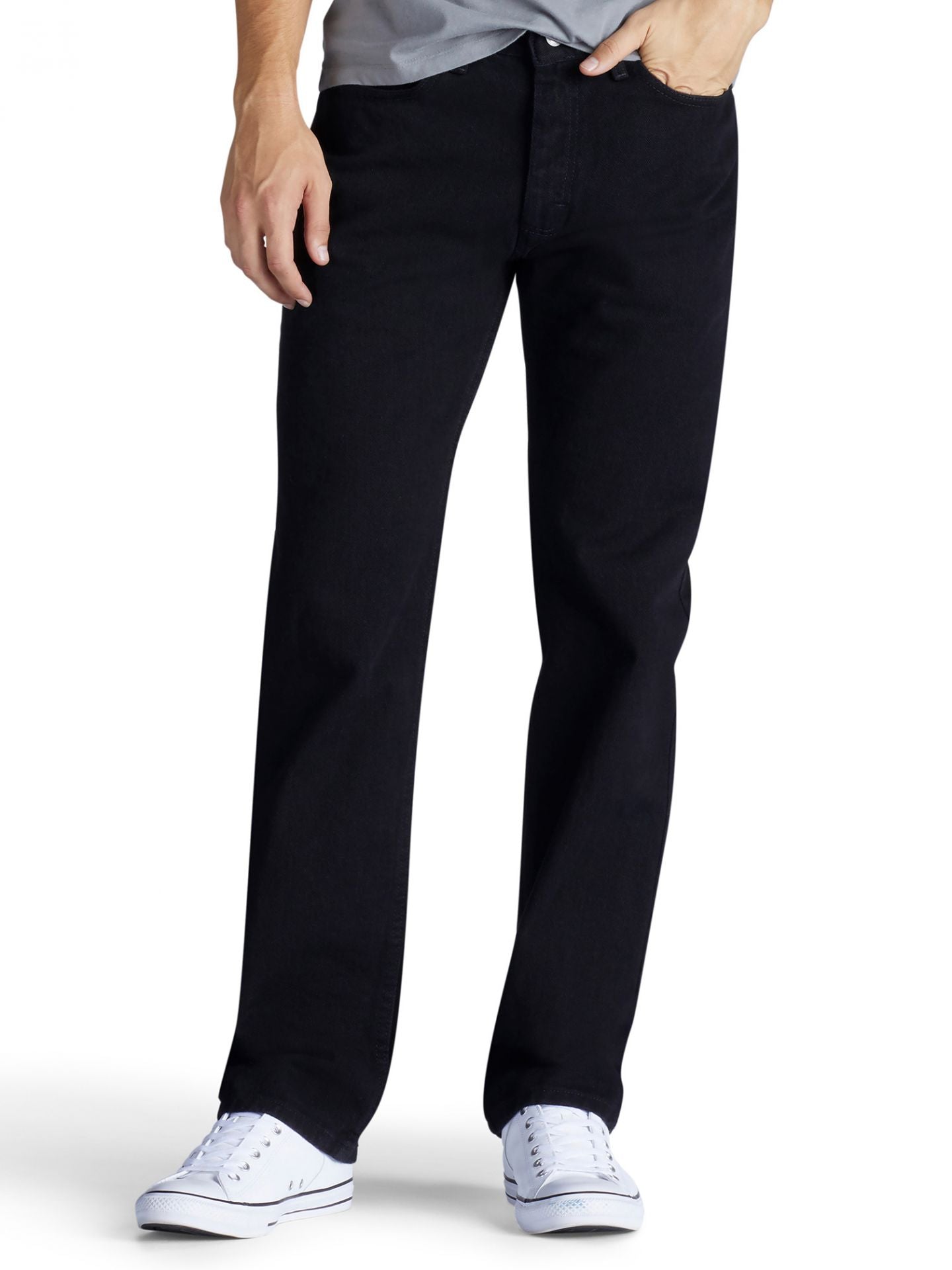 Men's Relaxed Fit Straight Leg Jeans - Double Black