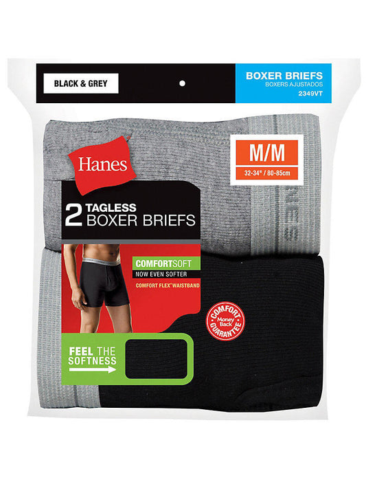 Men's 2 Pack ComfortSoft Black/Grey Boxer Brief
