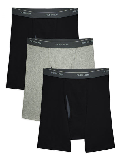 Mens Coolzone Fly Black Grey Boxer Brief  3 Pack