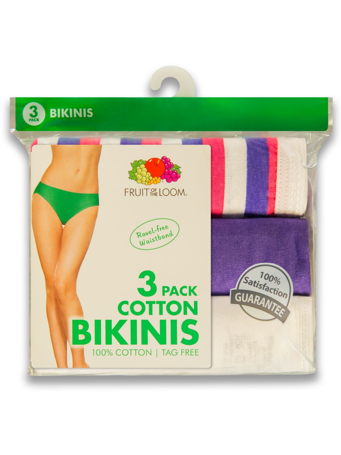 Womens Assorted Cotton Bikinis 3 Pack