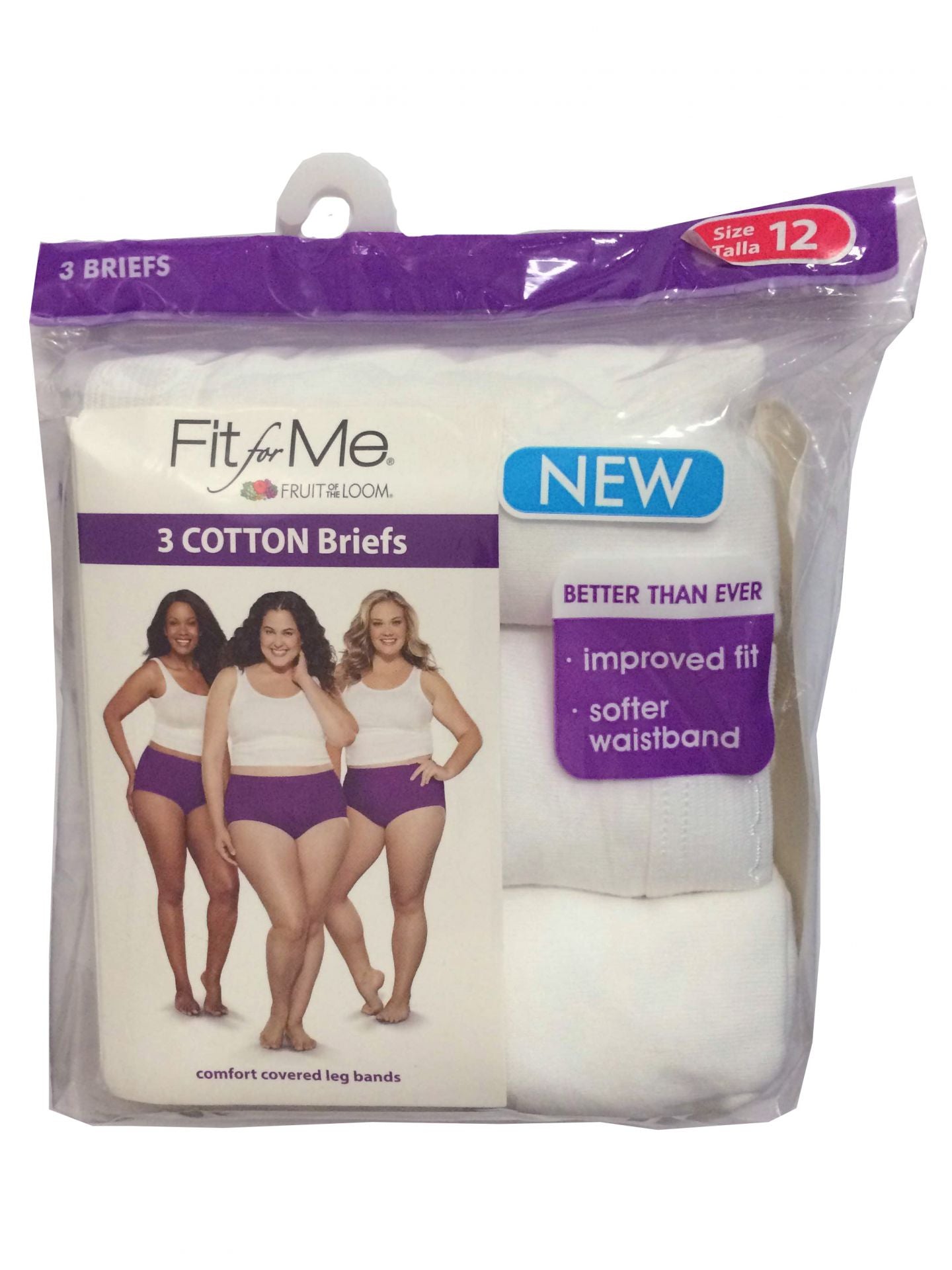 New Fruit of the Loom Women's Plus Size Fit For Me Brief Underwear (6 Pack)