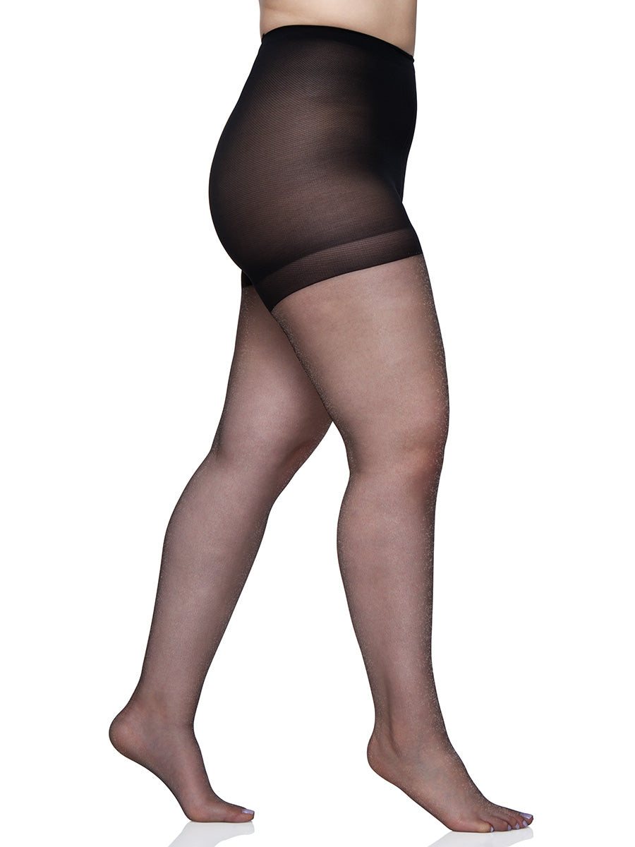 Queen Shimmers Ultra Sheer Control Top Pantyhose with Sandalfoot Toe