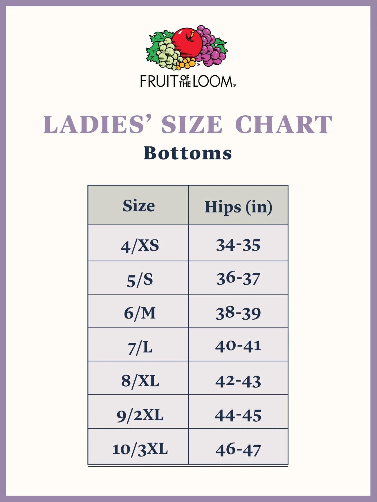 Fruit of the Loom Women's Cotton Briefs, 6-Pack, Sizes 5 - 8