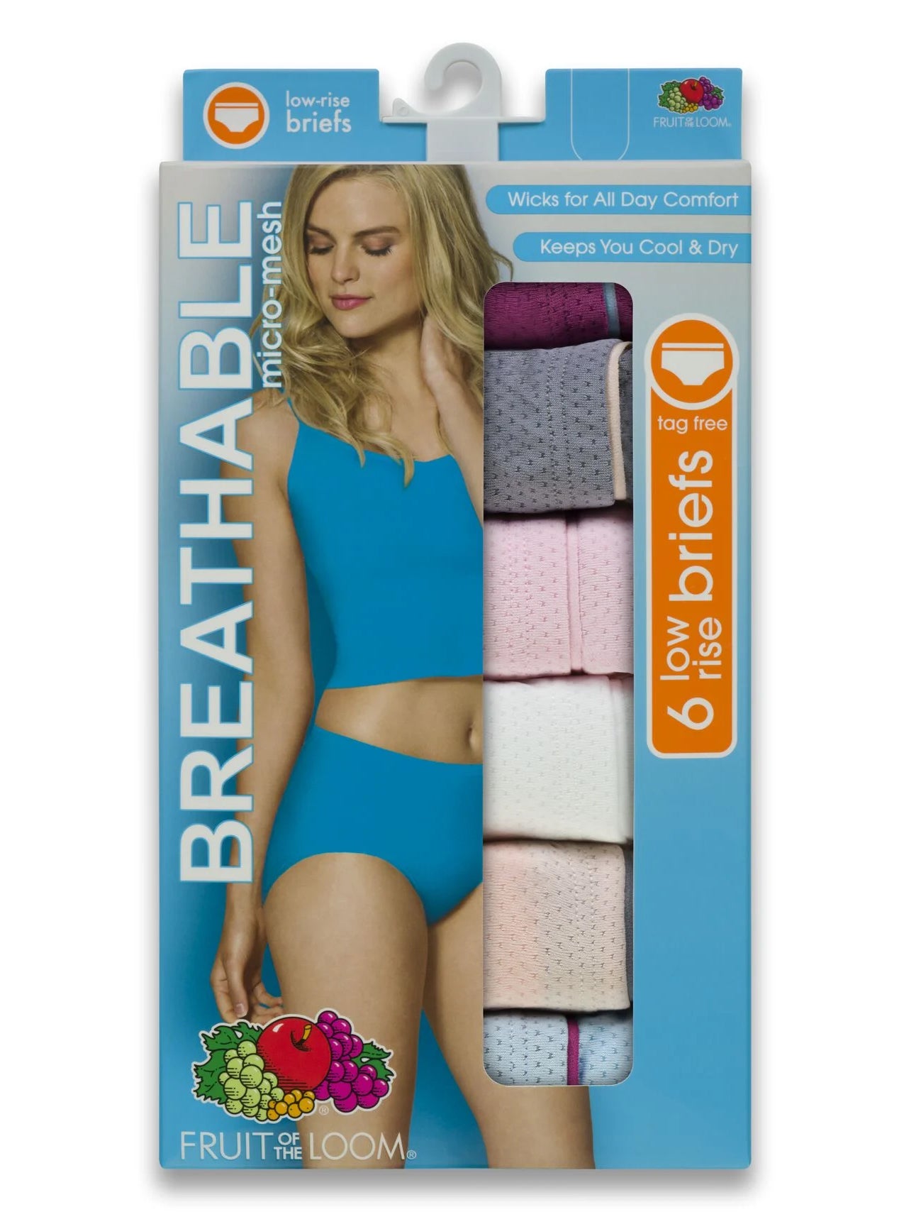 Womens Breathable Micro Mesh Low Rise Brief 6 Pack