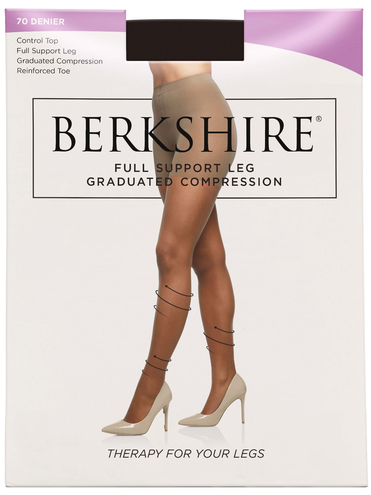 Silky Full Support Graduated Compression Leg Pantyhose with Reinforced Toe