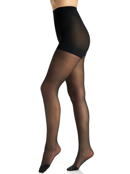Silky Sheer Light Support Graduated Compression Leg Pantyhose with Reinforced Toe