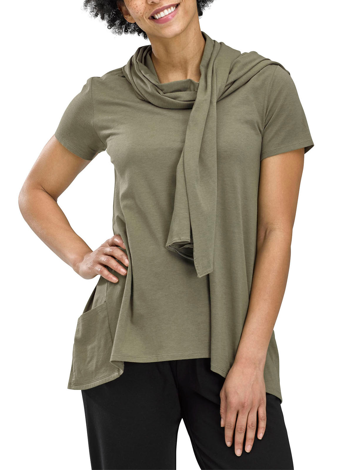 Perfect Protect Short Sleeve Scarf Tee Shirt