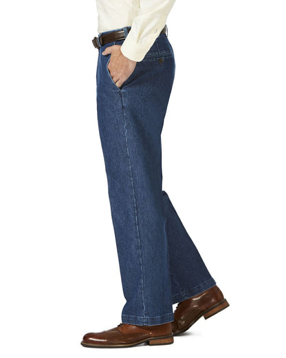 Premium Stretch Classic Fit Denim Flat Front Pants