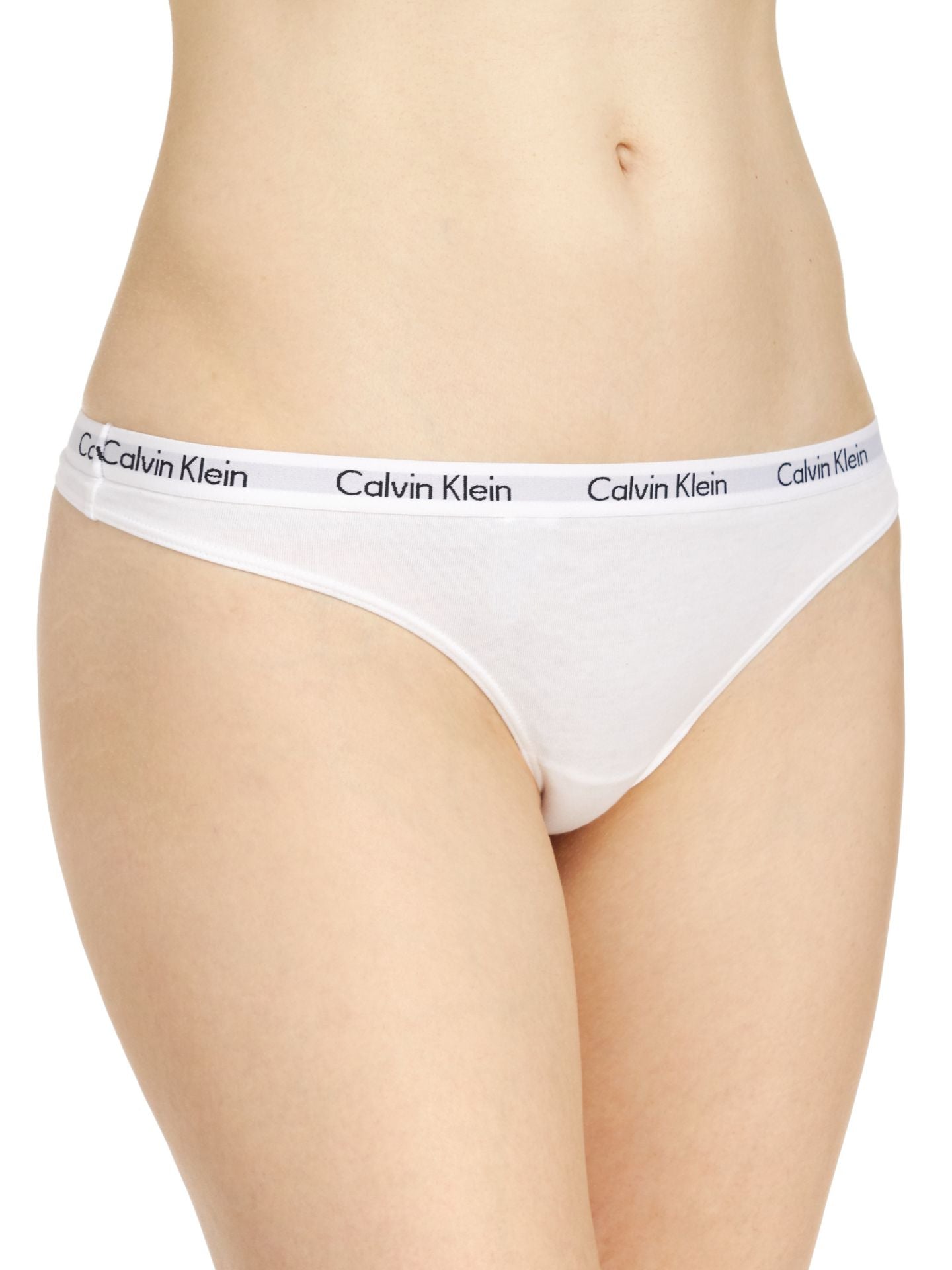 Calvin Klein Women's Carousel Thong - 3 Pack, Black/Grey/White, Large 
